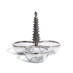 Glass and Metal Trio Condiment Set